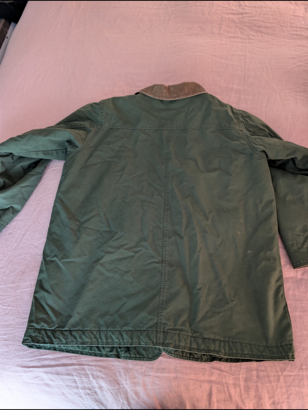 L.L. Bean Vintage Thinsulate Barn Coat Green Corduroy Collar Plus Size 1X - Picture 10 of 10